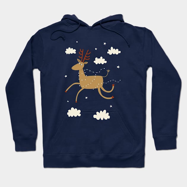 Flying Reindeer Hoodie by NicSquirrell